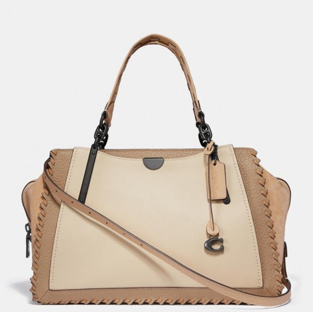 Coach Dreamer 36 Ivory Colorblock with Whipstitch